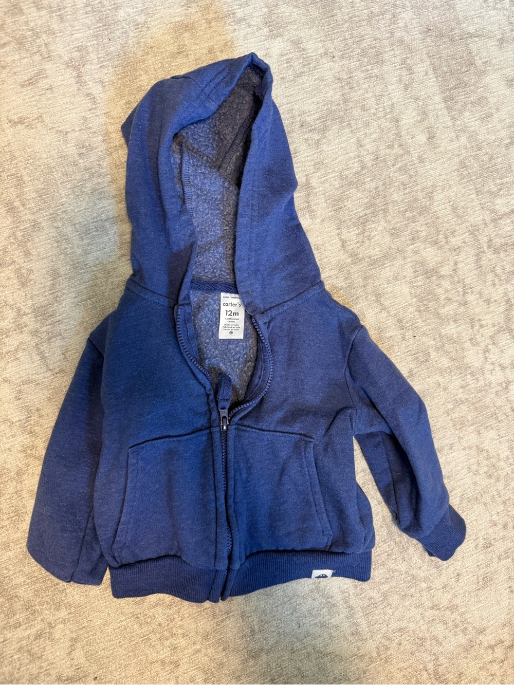 Carter's Dark Blue Hooded Zip-Up Sweatshirt for Kids